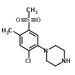 结构式 CAS# 849035-65-0, 1-[2-氯-4-甲基-5-(甲基磺酰基)苯基]哌嗪