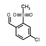 structure of CAS# 849035-76-3, 4-Chloro-2-(methylsulfonyl)benzaldehyde;4-Chloro-1-formyl-2-(methylsulphonyl)benzene;4-Chloro-2-(methylsulphonyl)benzaldehyde;5-Chloro-2-formylphenyl methyl sulfone