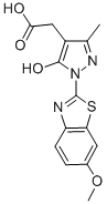 CAS 登录号：84968-80-9， 5-羟基-1-(6-甲氧基-2-苯并噻唑基)-3-甲基-1H-吡唑-4-乙酸
