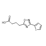 structure of CAS# 849925-06-0, 4-[3-(2-Thienyl)-1,2,4-oxadiazol-5-yl]butanoic acid;4-(3-(thiophen-2-yl)-1,2,4-oxadiazol-5-yl)butanoic acid;4-(3-thien-2-yl-1,2,4-oxadiazol-5-yl)butanoic acid;4-(3-Thien-2-yl-1,2,4-oxadiazol-5-yl)butanoicacid