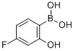 structure of CAS# 850568-00-2, B-(4-Fluoro-2-Hydroxyphenyl)-Boronic Acid;4-Fluoro-2-Hydroxybenzeneboronic Acid 97%;4-Fluoro-2-Hydroxybenzeneboronicacid97%;4-FLUORO-2-HYDROXYBENZENEBORONIC ACID
