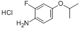 structure of CAS# 850568-35-3, 2-Fluoro-4-Isopropoxyaniline Hydrochloride;2-Fluoro-4-Isopropoxy-Aniline;2-Fluoro-4-Isopropoxyaniline;(2-Fluoro-4-Isopropoxy-Phenyl)Amine