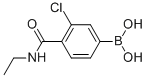 structure of CAS# 850589-40-1, 3-Chloro-4-(N-Ethylcarbamoyl)Benzeneboronic Acid;3-Chloro-4-(N-Ethylcarbamoyl)Benzeneboronic Acid 97%;3-Chloro-4-(Ethylcarbamoyl)Benzeneboronic Acid, 97%;3-CHLORO-4-(N-ETHYLCARBAMOYL)BENZENEBORONIC ACID