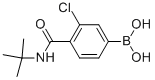 structure of CAS# 850589-46-7, 3-Chloro-4-(N-Tert-Butylcarbamoyl)Phenylboronic Acid;3-Chloro-4-(N-Tert-Butylcarbamoyl)Benzeneboronic Acid 98%;3-Chloro-4-(Tert-Butylcarbamoyl)Benzeneboronic Acid, 98%;[3-CHLORO-4-(N-TERT-BUTYLCARBAMOYL)]BENZENEBORONIC ACID