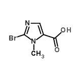 结构式 CAS# 852180-96-2, 2-溴-1-甲基-1H-咪唑-5-羧酸
