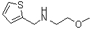 structure of CAS# 852399-96-3, 2-Methoxy-N-(2-thienylmethyl)ethanamine;(2-methoxyethyl)(2-thienylmethyl)amine;(2-Methoxy-ethyl)-thiophen-2-ylmethyl-amine;2-THIOPHENEMETHANAMINE,N-(2-METHOXYETHYL)-