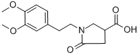structure of CAS# 85263-80-5, 1-(3,4-Dimethoxyphenethyl)-5-Oxo-3-Pyrrolidinecarboxylic Acid;(3S)-1-[2-(3,4-Dimethoxyphenyl)Ethyl]-5-Oxo-Pyrrolidine-3-Carboxylate;(3S)-1-[2-(3,4-Dimethoxyphenyl)Ethyl]-5-Oxo-3-Pyrrolidinecarboxylate;(3S)-1-[2-(3,4-Dimethoxyphenyl)Ethyl]-5-Keto-Pyrrolidine-3-Carboxylate
