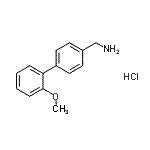 structure of CAS# 858674-01-8, 1-(2'-Methoxy-4-biphenylyl)methanamine hydrochloride (1:1);[1,1'-Bip<wbr>henyl]-4-<wbr>methanami<wbr>ne, 2'-me<wbr>thoxy-, h<wbr>ydrochlor<wbr>ide (1:1);1-(2'-Methoxy-4-biphenylyl)methanamine hydrochloride (1:1);1-(2'-Méthoxy-4-biphénylyl)méthanamine, chlorhydrate (1:1)