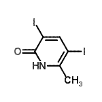 structure of CAS# 858851-91-9, 3,5-Diiodo-6-methyl-2(1H)-pyridinone;[858851-91-9];3,5-Diiodo-6-methylpyridin-2-ol;MFCD11100951