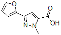 structure of CAS# 859851-00-6, 3-(2-Furanyl)-1-Methyl-1H-Pyrazole-5-carboxylic Acid;3-(Fur-2-Yl)-1-Methyl-1H-Pyrazole-5-Carboxylic Acid 97%;3-(2-Furyl)-1-Methyl-1H-Pyrazole-5-Carboxylic Acid 97%;3-(2-FURYL)-1-METHYL-1H-PYRAZOLE-5-CARBOXYLIC ACID