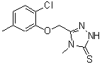 structure of CAS# 861408-36-8, 5-[(2-Chloro-5-methylphenoxy)methyl]-4-methyl-2,4-dihydro-3H-1,2,4-triazole-3-thione;5-[(2-Chl<wbr>oro-5-met<wbr>hylphenox<wbr>y)methyl]<wbr>-4-methyl<wbr>-4H-1,2,4<wbr>-triazole<wbr>-3-thiol;MFCD04968892