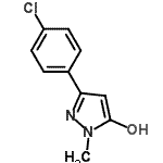 structure of CAS# 862588-62-3, 3-(4-Chlorophenyl)-1-methyl-1H-pyrazol-5-ol;5-(4-chlorophenyl)-2-methyl-2H-pyrazol-3-ol;5-(4-Chloro-phenyl)-2-methyl-2H-pyrazol-3-ol