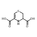 structure of CAS# 86360-62-5, 3,4-Dihydro-2H-1,4-thiazine-3,5-dicarboxylic acid;2,3-dihydro-4H-1,4-thiazine-3,5-dicarboxylic acid;3,4-Dhtca;MFCD08689755