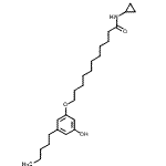 结构式 CAS# 869376-63-6, N-环丙基-11-(3-羟基-5-戊基苯氧基)十一碳酰胺