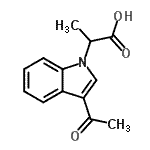 structure of CAS# 869947-43-3, 2-(3-Acetyl-1H-indol-1-yl)propanoic acid;2-(3-acetyl-1H-indol-1-yl)propanoic acid;2-(3-Acetyl-indol-1-yl)-propionic acid;MFCD07394059