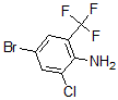 structure of CAS# 870703-71-2, 4-Bromo-2-Chloro-6-(Trifluoromethyl)-Benzenamine