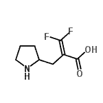 structure of CAS# 870703-86-9, 3,3-Difluoro-2-(2-pyrrolidinylmethyl)acrylic acid;3,3-Difluoro-2-(2-pyrrolidinylmethyl)acrylic acid;3,3-DIFLUORO-2-(2-PYRROLIDINYLMETHYL)ACRYLICACID;630462_ALDRICH