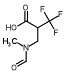 structure of CAS# 870703-89-2, 3,3,3-Trifluoro-2-{[formyl(methyl)amino]methyl}propanoic acid;3-(N-Formyl-N-methylamino)-2-(trifluoromethyl)propanoic acid;3-(N-FORMYL-N-METHYLAMINO)-2-(TRIFLUOROMETHYL)PROPANOICACID;634921_ALDRICH