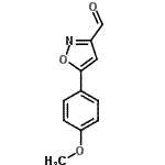 structure of CAS# 870703-95-0, 5-(4-Methoxyphenyl)-1,2-oxazole-3-carbaldehyde;5-(4-Methoxyphenyl)isoxazole-3-carboxaldehyde;644617_ALDRICH