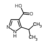 结构式 CAS# 870704-28-2, 3-异丙基-1H-吡唑-4-羧酸