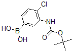 结构式 CAS# 871329-57-6, (5-硼酸基-2-氯苯基)-氨基甲酸 1-叔丁酯