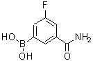 结构式 CAS# 871332-66-0, (3-氨基甲酰-5-氟苯基)硼酸