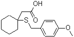 结构式 CAS# 87242-92-0, {1-[(4-甲氧基苄基)硫基]环己基}乙酸