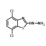 structure of CAS# 872696-06-5, 4,7-Dichloro-2-hydrazino-1,3-benzothiazole;4,7-Dichloro-2-benzothiazolehydrazine;MLS000724950;SMR000237121