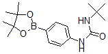 structure of CAS# 874297-78-6, 4-(3-tert-Butylureido)phenylboronic acid, pinacol ester;4-[(TERT-BUTYLCARBAMOYL)AMINO]BENZENEBORONIC ACID, PINACOL ESTER 98%4-(3-TERT-BUTYLUREIDO)BENZENEBORONIC ACID, PINACOL ESTER;1-TERT-BUTYL-3-[4-(4,4,5,5-TETRAMETHYL-1,3,2-DIOXABOROLAN-2-YL)PHENYL]UREA;4-[(Tert-Butylcarbamoyl)Amino]Benzeneboronic Acid, Pinacol Ester 98%