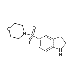 structure of CAS# 874594-02-2, 5-(4-Morpholinylsulfonyl)indoline;4-(indolin-5-ylsulfonyl)morpholine;5-(4-morpholinylsulfonyl)indoline;5-(Morpholine-4-sulfonyl)-2,3-dihydro-1H-indole
