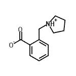 structure of CAS# 876717-98-5, 2-(1-Pyrrolidiniumylmethyl)benzoate;2-(pyrrolidinylmethyl)benzoic acid;2-Pyrrolidin-1-ylmethylbenzoic acid;2-Pyrrolidin-1-ylmethyl-benzoic acid