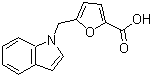 structure of CAS# 876881-48-0, 5-(1H-Indol-1-ylmethyl)-2-furoic acid;5-((1H-indol-1-yl)methyl)furan-2-carboxylic acid;5-(1H-indol-1-ylmethyl)furan-2-carboxylic acid;5-(indolylmethyl)furan-2-carboxylic acid
