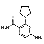 structure of CAS# 878620-22-5, 4-Amino-2-(1-pyrrolidinyl)benzamide;4-amino-2-(1-pyrrolidinyl)benzamide;4-amino-2-(pyrrolidin-1-yl)benzamide;4-Amino-2-pyrrolidin-1-yl-benzamide