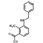structure of CAS# 878714-39-7, 2-Methyl-3-[(3-pyridinylmethyl)amino]benzoic acid;2-methyl-3-((pyridin-3-ylmethyl)amino)benzoic acid;2-Methyl-3-(5-methyl-3-nitro-pyrazol-1-yl)-propionic acid;2-methyl-3-[(3-pyridinylmethyl)amino]benzoic acid