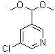 structure of CAS# 879326-81-5, 3-Chloro-5-(dimethoxymethyl)pyridine;3-chloro-5-(dimethoxymethyl)pyridine;3-Chloro-5-dimethoxymethylpyridine;3-Chloro-5-dimethoxymethyl-pyridine