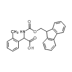 structure of CAS# 879500-48-8, 2-(9H-fluoren-9-ylmethoxycarbonylamino)-2-(o-tolyl)acetic acid;Fmoc-DL-(2-methylphenyl)glycine;MFCD03789593