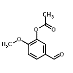 结构式 CAS# 881-57-2, 5-甲酰基-2-甲氧基苯基乙酸酯