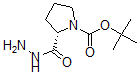 结构式 CAS# 881310-04-9, (S)-2-(肼羰基)吡咯烷-1-羧酸叔丁酯