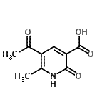 结构式 CAS# 88302-06-1, 5-乙酰基-6-甲基-2-氧代-1,2-二氢-3-吡啶羧酸