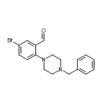 structure of CAS# 883512-03-6, 2-(4-Benzyl-1-piperazinyl)-5-bromobenzaldehyde;2-(4-Benzyl-1-piperazine)-5-bromo-benzaldehyde;2-(4-Benzyl-1-piperazino)-5-bromo-benzaldehyde;2-(4-benzylpiperazin-1-yl)-5-bromobenzaldehyde