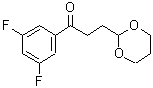 structure of CAS# 884504-29-4, 1-(3,5-Difluorophenyl)-3-(1,3-dioxan-2-yl)-1-propanone;3',5'-Difluoro-3-(1,3-Dioxan-2-Yl)Propiophenone;MFCD02261815