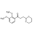 structure of CAS# 884504-40-9, 1-(2,3-Dimethoxyphenyl)-3-(1,3-dioxan-2-yl)-1-propanone;2',3'-Dimethoxy-3-(1,3-Dioxan-2-Yl)Propiophenone;MFCD02261841