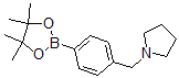 structure of CAS# 884507-39-5, 4-(Pyrrolidin-1-ylmethyl)phenylboronic acid, pinacol ester;4-(PYRROLIDIN-1-YLMETHYL)BENZENEBORONIC ACID, PINACOL ESTER 97%1-[4-(4,4,5,5-TETRAMETHYL-1,3,2-DIOXABOROLAN-2-YL)BENZYL]PYRROLIDINE;4-(PYRROLIDIN-1-YLMETHYL)BENZENEBORONIC ACID, PINACOL ESTER 97%1-[4-(4,4,5,5-TETRAMETHYL-1,3,2-DIOXABOROLAN-2-YL)BENZYL]PYRROLIDINE;1-[4-(4,4,5,5-Tetramethyl-1,3,2-Dioxaborolan-2-Yl)Benzyl]Pyrrolidine ,97%