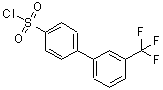structure of CAS# 885267-96-9, 3'-(Trifluoromethyl)-4-biphenylsulfonyl chloride;[1,1'-Biphenyl]-4-sulfonyl chloride, 3'-(trifluoromethyl)-;3'-(Trifluoromethyl)[1,1'-biphenyl]-4-sulfonyl chloride;3-(trifluoromethyl)[1,1-biphenyl]-4-sulfonylchloride