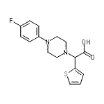 结构式 CAS# 885276-73-3, [4-(4-氟苯基)-1-哌嗪基](2-噻吩基)乙酸