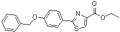 structure of CAS# 885279-35-6, Ethyl 2-[4-(benzyloxy)phenyl]-1,3-thiazole-4-carboxylate;2-(4-BENZYLOXY-PHENYL)-THIAZOLE-4-CARBOXYLICACIDETHYLESTER;2-[4-(Benzyloxy)phényl]-1,3-thiazole-4-carboxylate d'éthyle;4-Thiazol<wbr>ecarboxyl<wbr>ic acid, <wbr>2-[4-(phe<wbr>nylmethox<wbr>y)phenyl]<wbr>-, ethyl <wbr>ester