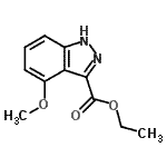 结构式 CAS# 885279-49-2, 乙基4-甲氧基-1H-吲唑-3-羧酸酯