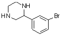 structure of CAS# 885962-24-3, 2-(3-Bromophenyl)piperazine;2-(3-Bromo-phenyl)-piperazine;PIPERAZINE,2-(3-BROMOPHENYL)-