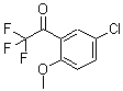 structure of CAS# 886371-34-2, 1-(5-Chloro-2-methoxyphenyl)-2,2,2-trifluoroethanone;3'-Chloro-6'-methoxy-2,2,2-trifluoroacetophenone;5'-Chloro-2'-methoxy-2,2,2-trifluoroacetophenone;MFCD02260847
