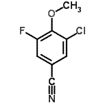 structure of CAS# 886497-30-9, 3-Chloro-5-fluoro-4-methoxybenzonitrile;5-chloro-3-fluoro-4-methoxybenzenecarbonitrile;MFCD04115866